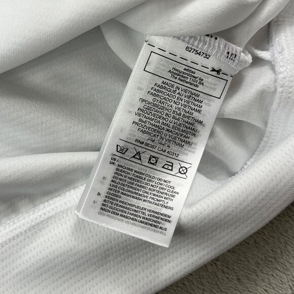 Adidas Sweatshirt Mens medium White Lightweight QTR Zip Pullover Freightliner - Picture 9 of 11